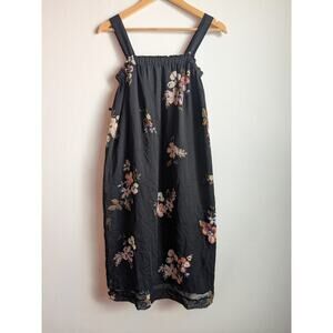 Liz Lange Maternity Black Floral Sleeveless Tunic Dress Size XS EUC